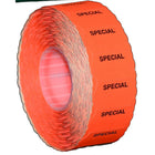 Meto 822 1-Line FluorescentRed SPECIAL Labels 1500/RL, 14 Pack-Wavy edges designed to catch customer's attention