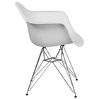 Flash Furniture Alonza Series Plastic Chairs with Chrome Base - White - 2 Pack-Curved Arms