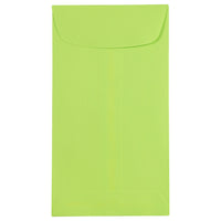 JAM Paper #6 Coin Envelopes, 3 3/8 x 6, Brite Hue Ultra Lime Green, 1000 Pack-Coin Envelopes