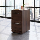 Sauder Affirm 2-Drawer Mobile Pedestal - Noble Elm-Two locking drawers with full extension slides hold letter or European size hanging files