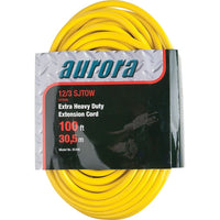 Aurora Tools Outdoor Vinyl Extension Cords With Light Indicator, 12/3 Awg, 15 A, 100'-Amps 15 A