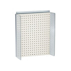 Azar Displays 16"W x 20.25"H Pegboard Powerwing in Solid White (700357-WHT)-Includes Acrylic Sign Holder strip and two 3" W clear plastic side wings