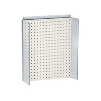 Azar Displays 16"W x 20.25"H Pegboard Powerwing in Solid White (700357-WHT)-Includes Acrylic Sign Holder strip and two 3" W clear plastic side wings
