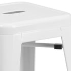 Flash Furniture 30"H Backless Metal Indoor-Outdoor Barstool with Square Seat - White-500 lb. Weight Capacity
