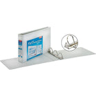 Cardinal 11" x 17" ClearVue Slant-D Ring View Binder, 1-1/2", White-Lock engages instantly when closed, eliminating the 2-step, 2-handed operation