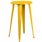 24'' Round Yellow Metal Indoor-Outdoor Bar Height Table (CH-51080-40-YL-GG)-Metal Cafe Table