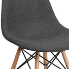 Flash Furniture Elon Series Siena Fabric Chairs with Wooden Legs - Grey - 2 Pack-Contoured Design