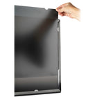 StarTech.com 19" Monitor Privacy Screen - Universal - Matte/Glossy-Using adhesive strips that won't leave permanent residue, apply the removable privacy filter cover to monitor bezel with the side mount tabs or directly to the screen for long term use
