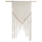Truu Design Hand Crafted Macrame Wall Hanging 40.75 x 74, inches, Cream White-Material: made of cotton / frame made of MDF