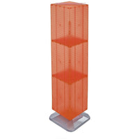 Azar Displays 60" x 14" x 14" 4-Sided Interlocking Pegboard Display, Orange (701464-ORG)-4-sided pegboard interlocking counter unit and sits on a revolving 20" diameter weighted base
