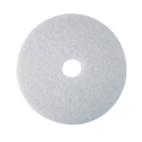 3M Professional Floor Cleaning Pads for Polishing - White - 17" - 5 Pack-Used for light cleaning to help remove soil and scuff marks with minimal dulling of finish