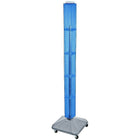 Azar Displays 60" x 4" x 4" Standard Interlocking Pegboard Display Tower, Blue (700226-BLU)-Revolves on a square wheeled base