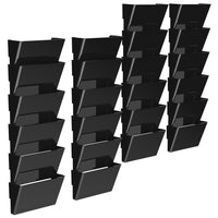 Storex Eco-Friendly Wall Files - Letter Size - Black - 24 Pack - 4 Sets of 6-Holds letter size documents and folders