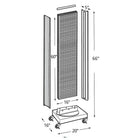 Azar Displays – Prés sol panneau perforé, 2 côtés, 16 larg. x 60 prof. po, filières C, bs à roulettes 16 po, violet (700258-PUR)-Hauteur totale de 66 po