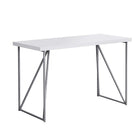 Monarch Specialties 7376 48" Computer Desk - White/Silver Metal-Multi-functional desk to use for a laptop, writing, homework