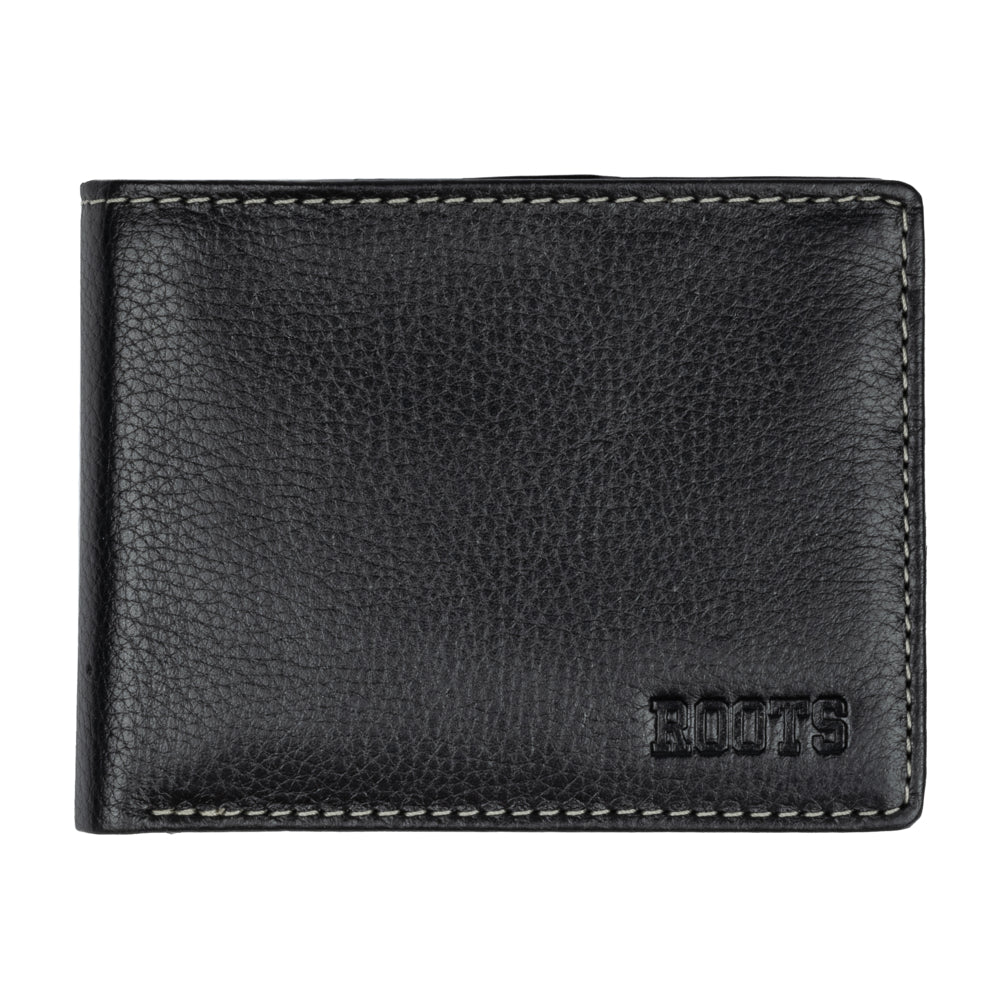 Roots Men's Slim Bifold Wallet with Zipper Pocket - Black | staples.ca