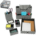 Merangue 6-Piece Paper Desk Set, Polka Dots-All-in-one Fashion Desk Organizer
