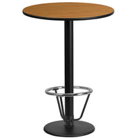 Flash Furniture Laminate 24" Round Base Round Table, Natural (XURD24NTTR18B3F)-Bar height hospitality table
