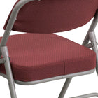 Flash Furniture HERCULES Series Premium Curved Triple Braced & Double Hinged Metal Folding Chair - Burgundy Fabric-Curved Triple Braced Frame