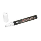 Marvy Uchida Chisel-Tip Liquid Chalk Markers - Erasable - Dustless - White - 2 Pack-Marker Tip: Chisel