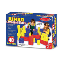 Melissa & Doug 40 Piece Deluxe Jumbo Cardboard Blocks (LCI2784)-Ages 2+ years and grades toddler - 1st