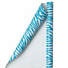 JAM Paper Gift Wrap - Zebra Print Wrapping Paper - 50 Sq Ft Total - Blue & White Safari Stripes - 2 Rolls/Pack-The perfect square footage for quickly and easily wrapping your presents