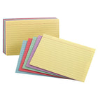 Staples Ruled Index Cards - 3" x 5" - Assorted - 250 Pack-Assorted pastel colors