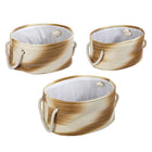 Truu Design Ombre Oval Storage Baskets, Set of 3, Beige-Material: durable cotton and jute construction