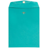 JAM Paper Recycled Coloured Envelopes with Clasp - 9" x 12" - Sea Blue - 50 Pack-Sea Blue Catalog Envelope with Clasp
