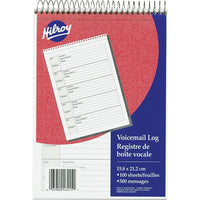 Hilroy Top-Coil Voicemail Log Book, 6-1/4" x 8-7/8", 500 Messages, Bilingual-Pre-printed format provides structured fields to get all the necessary information on one slip, lets you get all that scrap paper off your desk