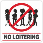 Eddie's Vinyl "No Loitering" Social Distancing Decal - 7.5" x 7.5"-Easy to understand graphics and messaging