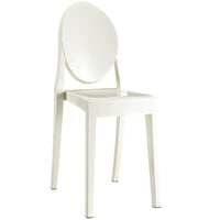 Nicer Furniture Louis XVI Ghost Side Chair - White - 4 Pack-Solid White Finish