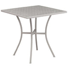 28'' Square Light Grey Indoor-Outdoor Steel Patio Table Set with 4 Round Back Chairs [CO-28SQ-03CHR4-SIL-GG]-Designed for Indoor and Outdoor Use