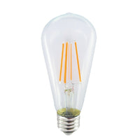 Northern Stars 84792 LED ST64, 7W, CoolWhite, 3000K Filament, Clear, 2 Pack-LED ST64 Light Bulbs Filament, clear