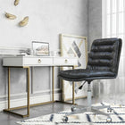 Plata Import Ronin Upholstered Leather Office Chair - Black-Tilt Mechanism