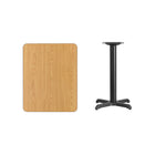 Flash Furniture 24" x 30" Rectangular Natural Laminate Table Top with 22" x 22" Table Height Base-Natural Laminate Top