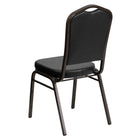 Flash Furniture HERCULES Series Crown Back Stacking Banquet Chairs with Black Vinyl & Gold Vein Frame - 4 Pack-Black Vinyl Upholstery