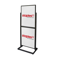 Futech BH-55F Floor Sign Holder, 60" x 24" x 15", Matte Black-Frame size: 22"W x 28"H