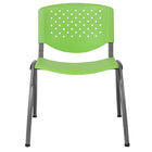 Flash Furniture HERCULES Series Green Plastic Stack Chair with Titanium Grey Powder Coated Frame-Set of 5 Multipurpose Stack Chairs
