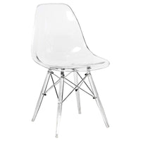 Nicer Furniture Transparent Eiffel Style Side Chair - 4 Pack-High quality heavy-duty plastic molded seat 