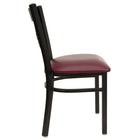 Flash Furniture HERCULES Series Black "X" Back Metal Restaurant Chair - Burgundy Vinyl Seat-"X" Back Design