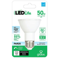 Globe 6W LED For Life Light Bulb, PAR 20 (31864)-7W eq. 50W