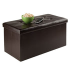 Winsome Ashford 15" x 29.9" Ottoman with Storage, Faux-Leather, Espresso (92627)-Rated for up to 200 lb