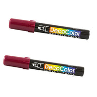 Marvy Uchida Chisel-Tip Acrylic Paint Marker - Aubergine - 2 Pack-Colour: Aubergine Red