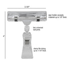 Eddie's Versa Clip Sign Holder - 4" L - Clear - 25 Pack (130652-25)-4" Long
