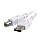 C2G USB 2.0 A/B Cable, 2m/6.5' White-Connect your USB device to the USB port on your USB hub, PC or Mac(R)