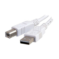 C2G USB 2.0 A/B Cable, 2m/6.5' White-Connect your USB device to the USB port on your USB hub, PC or Mac(R)