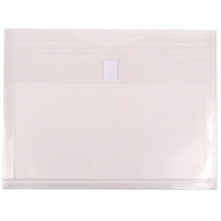 JAM Paper Plastic Envelopes with VELCRO Brand Closure, 1 Expansion, Letter Booklet, 9.75 x 13, Clear Poly, 12 Pack (218V1CL)-Clear