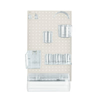 Azar 10-Piece Pegboard Wall Organizer Kit with One Panel and Accessory Assortment - White-Sold in Multiples of: 1