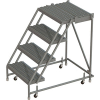 Tri-Arc Manufacturing Deep Top Step Rolling Ladder, Platform Height: 40", No. of Steps: 2, Step Width: 16" (KDSR004162-D2)-No. of Steps: 2